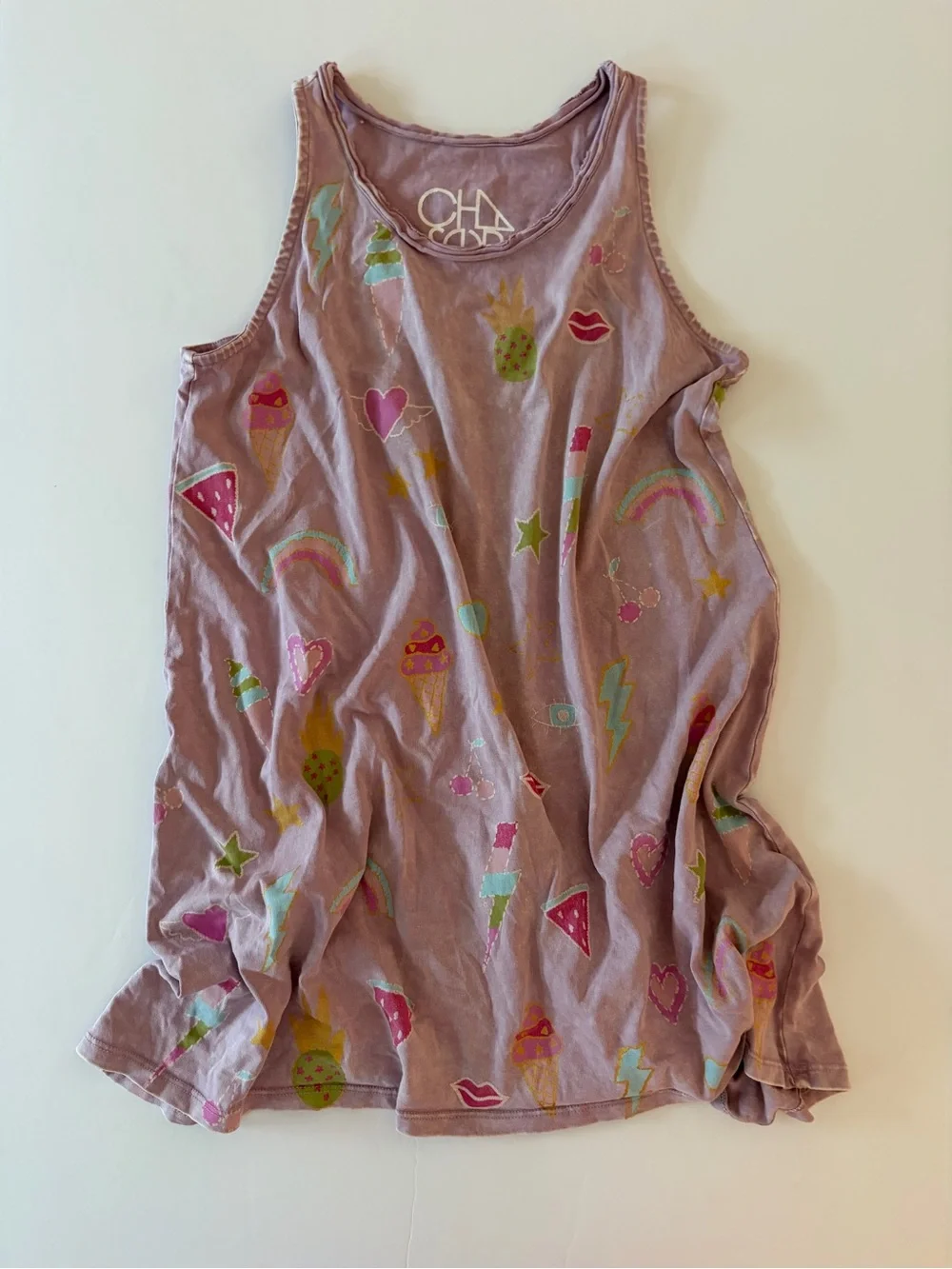 CHASER BEST DAY SUMMER FAVE TANK DRESS Girls Size 12 Cotton Summer Fall Fun